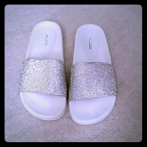 white sparkle slides